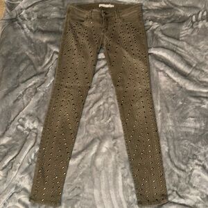 Frankie B. Studded Green Jeans size 28